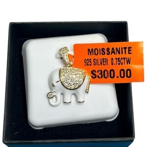 🆕 Elephant Good luck charm pendant. 14k Gold over .25 sterling silver & enamel